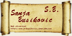 Sanja Bušiković vizit kartica